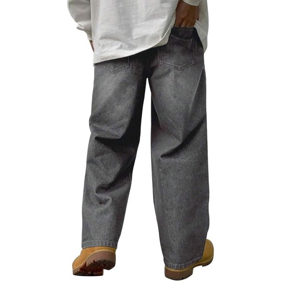 Mens Baggy Jeans Cotton Blend X-Large Wide Leg Retro Casual Streetwear - Picture 4 of 4